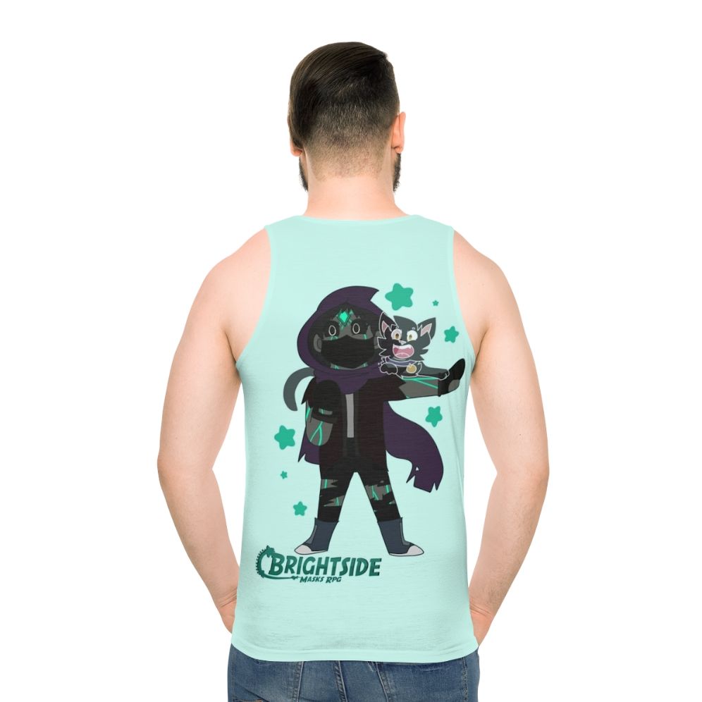 Chibi-inspired unisex tank top for superhero and villain RPG fans
