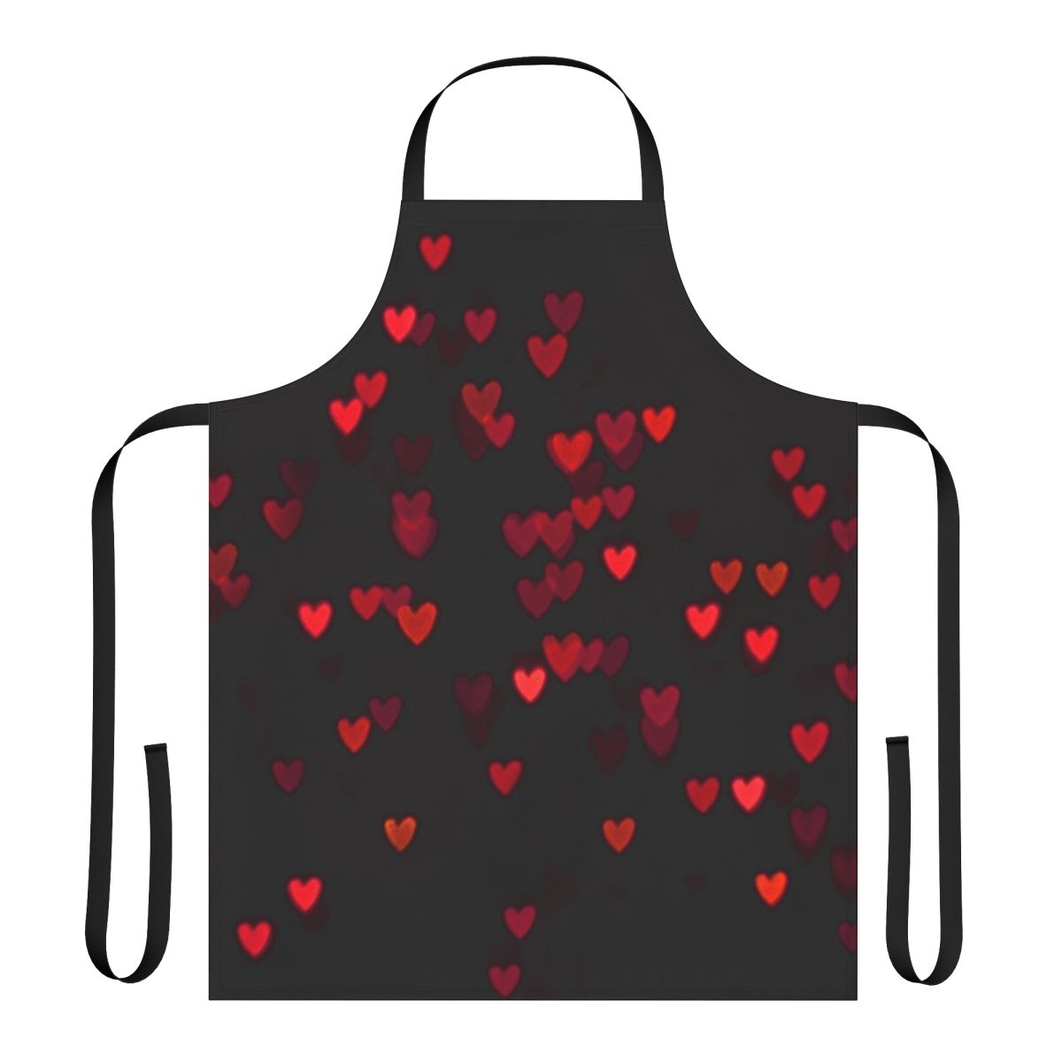 Stylish red and black apron with heart design
