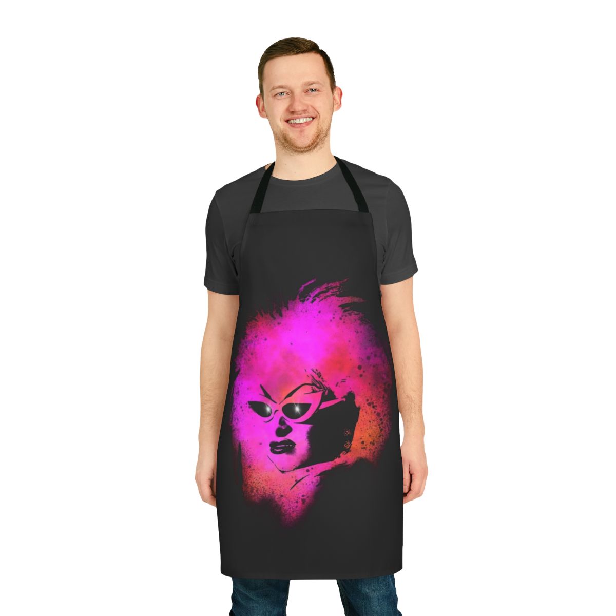 Divine Decadence themed apron featuring a retro, vintage design inspired by the iconic films of John Waters