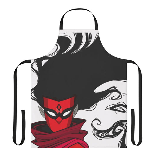 A stylized apron featuring the shadowy villain Shadow Weaver from the She-Ra and the Princesses of Power animated series