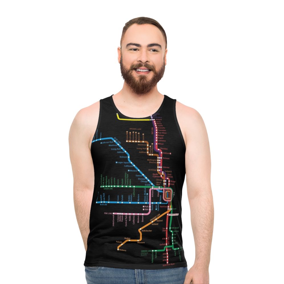 Chicago Trains Map Unisex Tank Top
