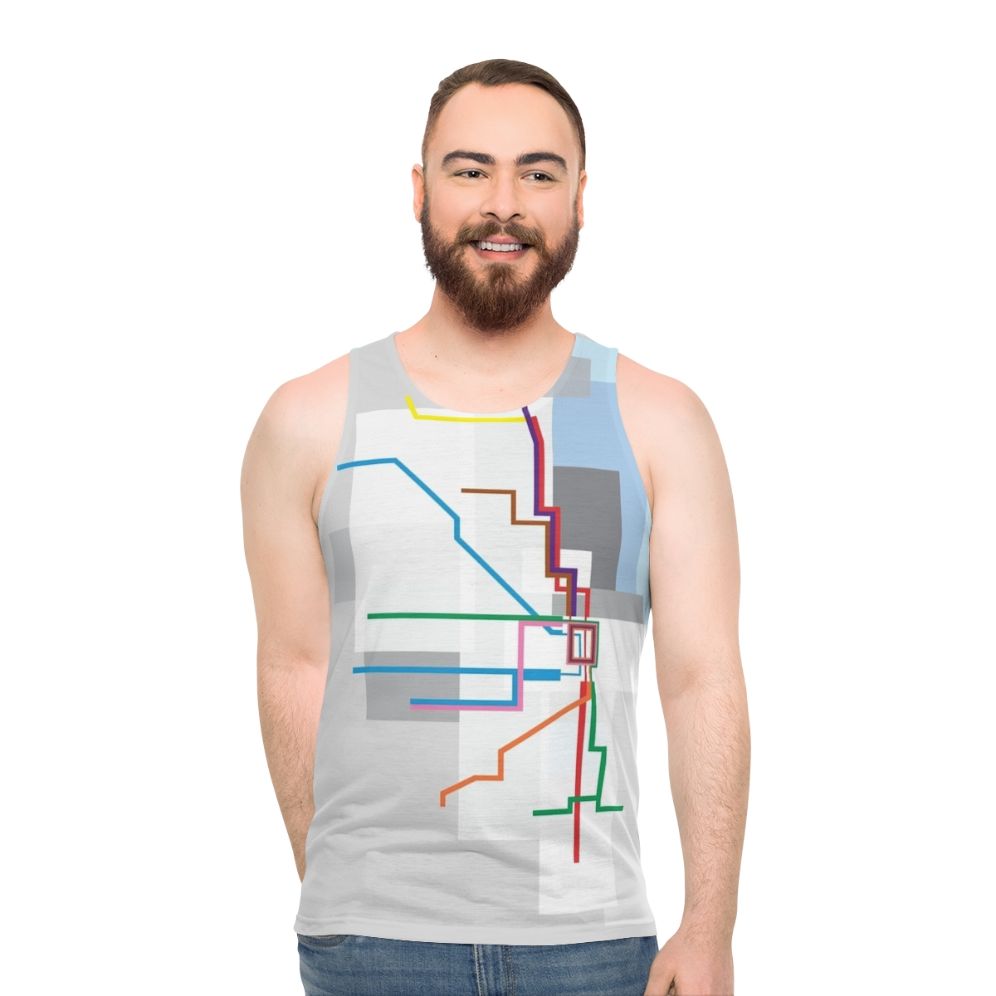 Chicago transit map unisex tank top