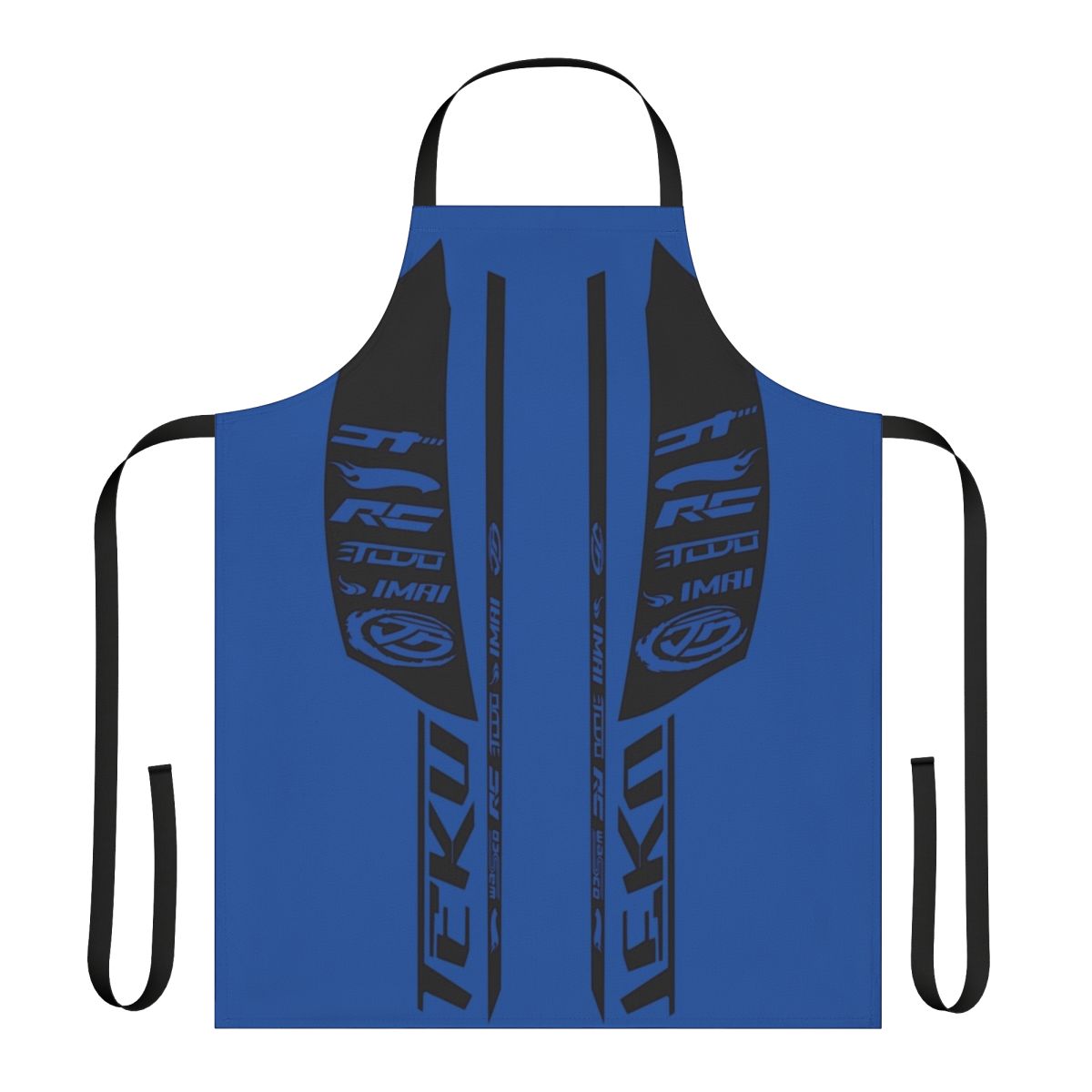 Chicane-themed apron with Hot Wheels automotive graphics