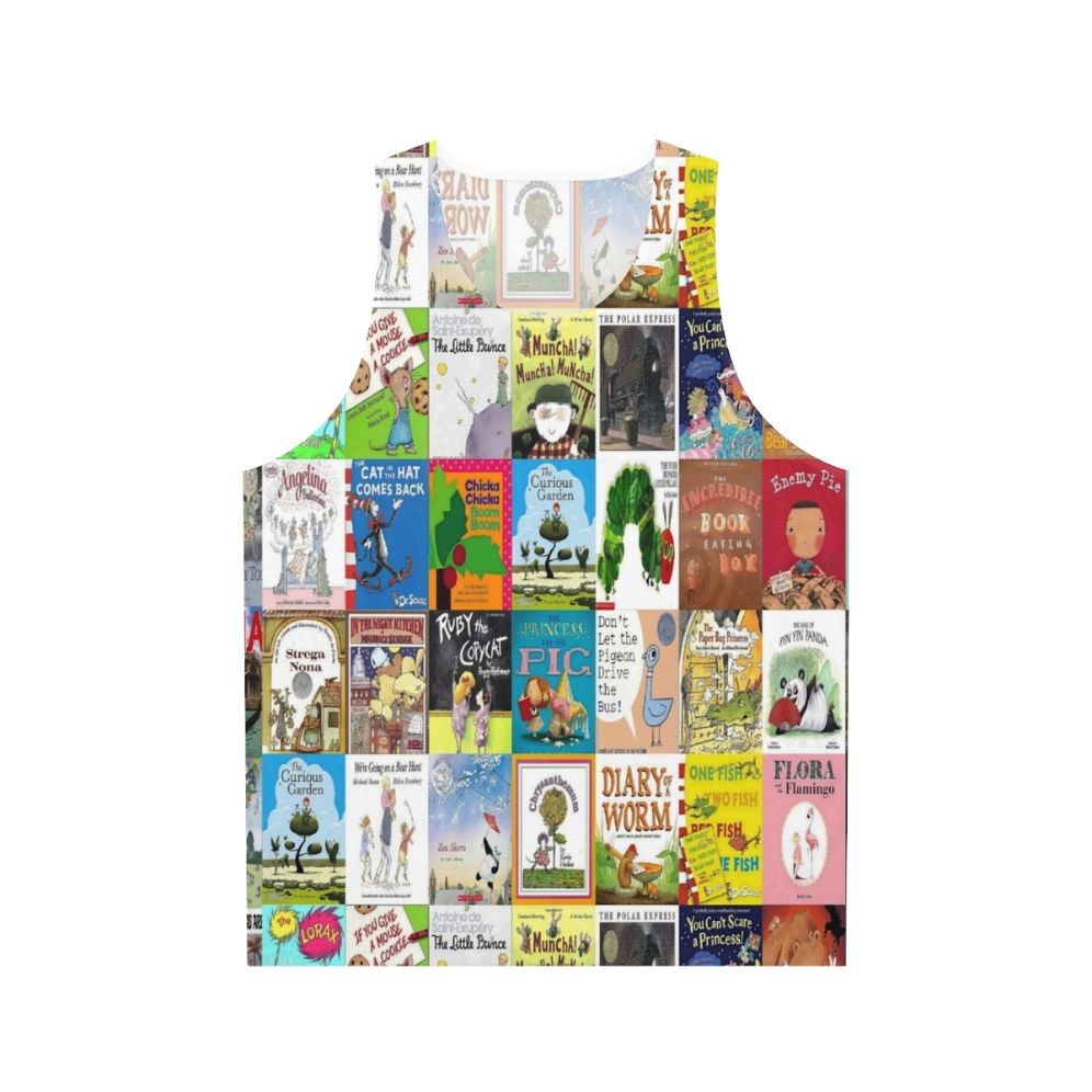 Unisex tank top with children's book covers design