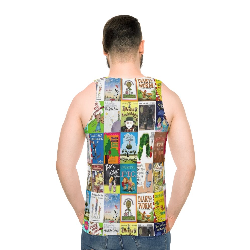 Unisex tank top with children's book covers design