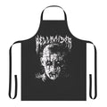 Black metal-themed apron featuring a Pinhead-inspired design