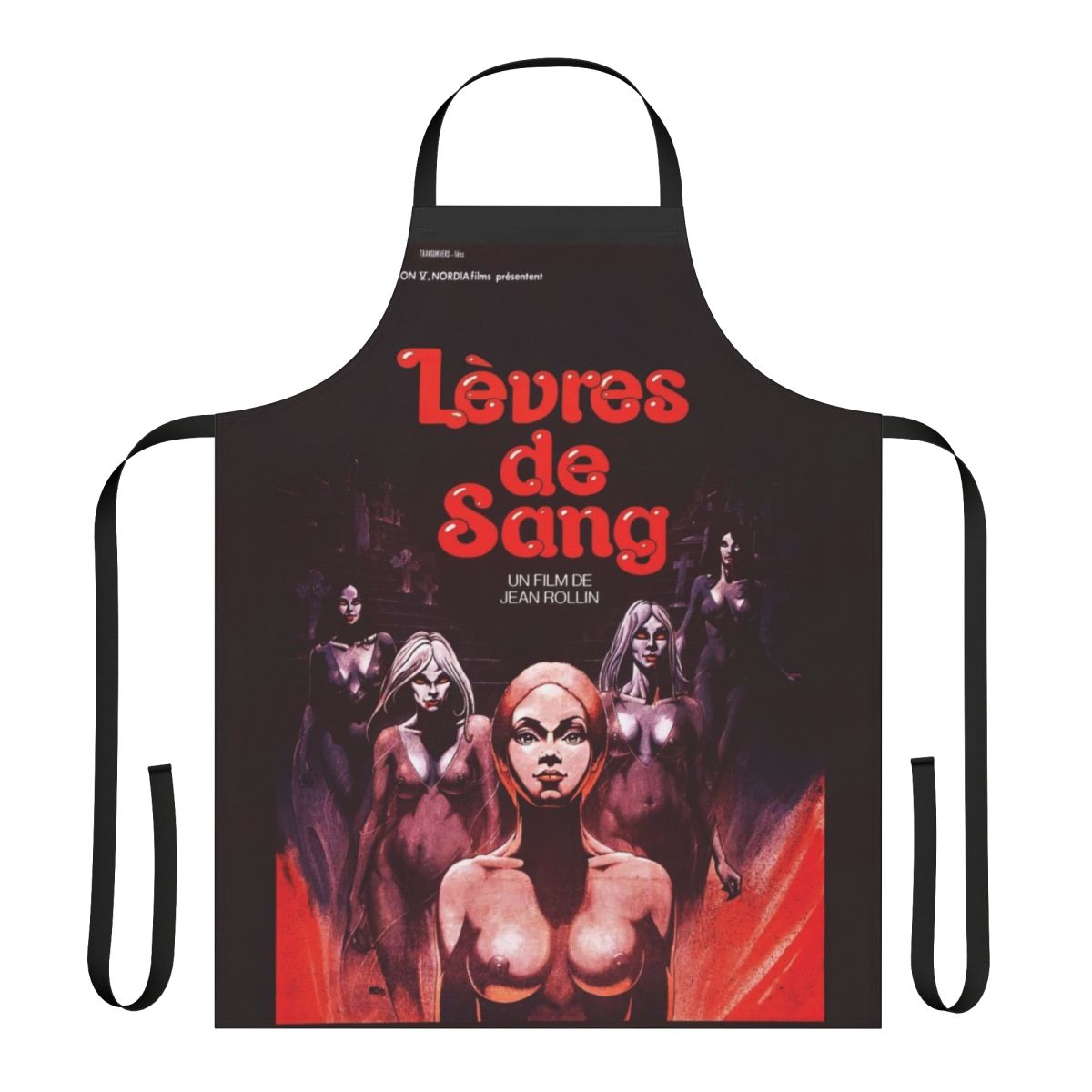 "Chilling Jean Rollin-Inspired Horror Apron with Supernatural Imagery"