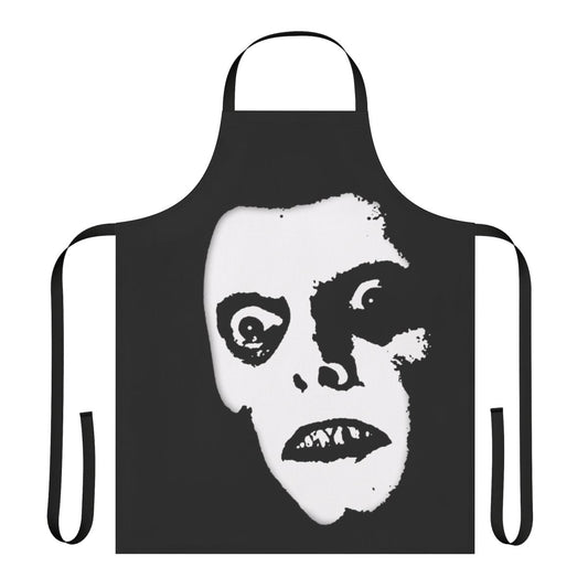 Pazuzu-inspired apron with a creepy, demonic face design for exorcist and horror movie fans