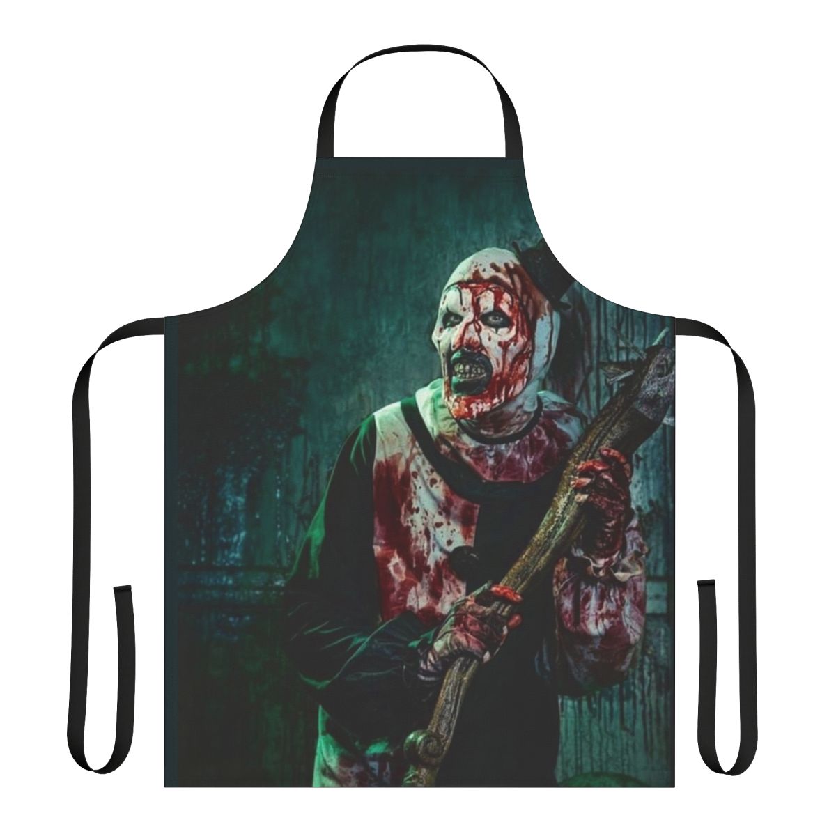 Terrifier 2 inspired apron with creepy clown design