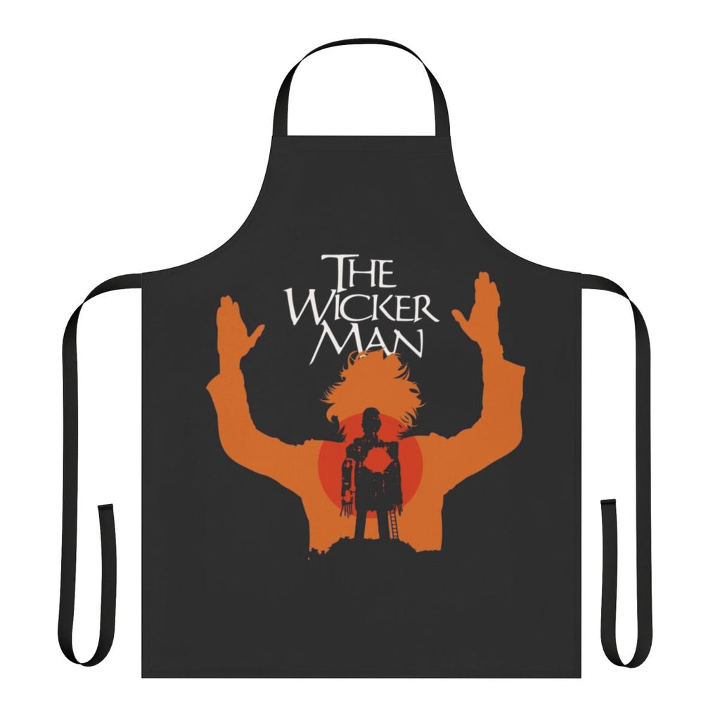 Apron featuring imagery and text inspired by the classic British horror film "The Wicker Man"