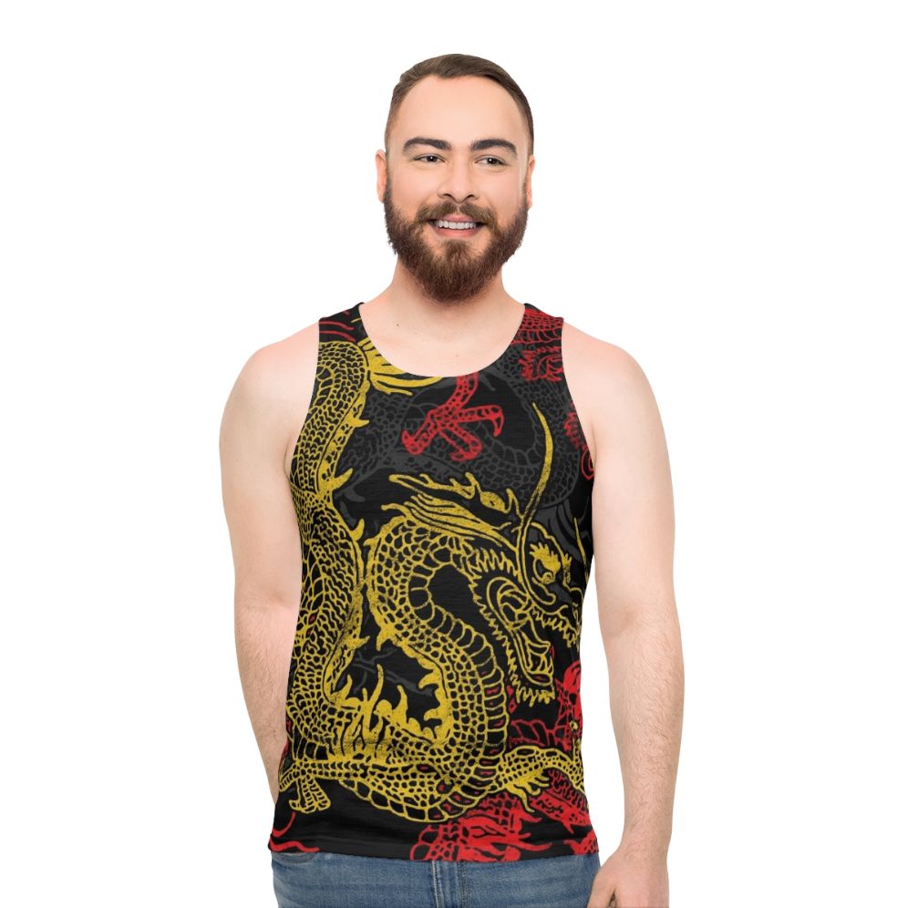 Unisex tank top with Chinese dragon pattern