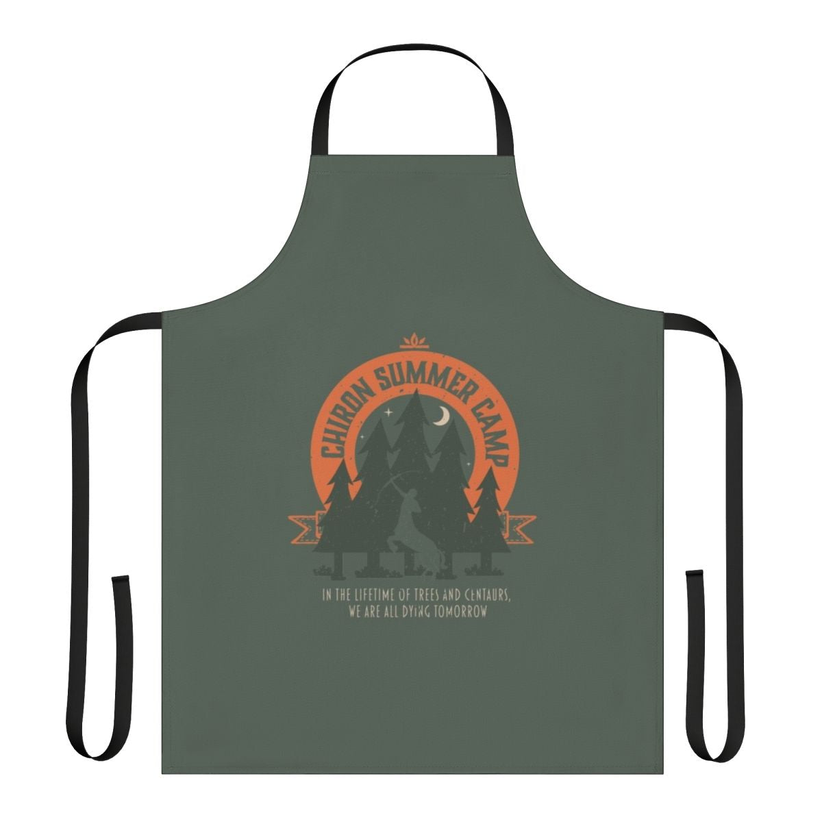 Chiron-inspired summer camp apron with Song of Achilles and Life's Library designs