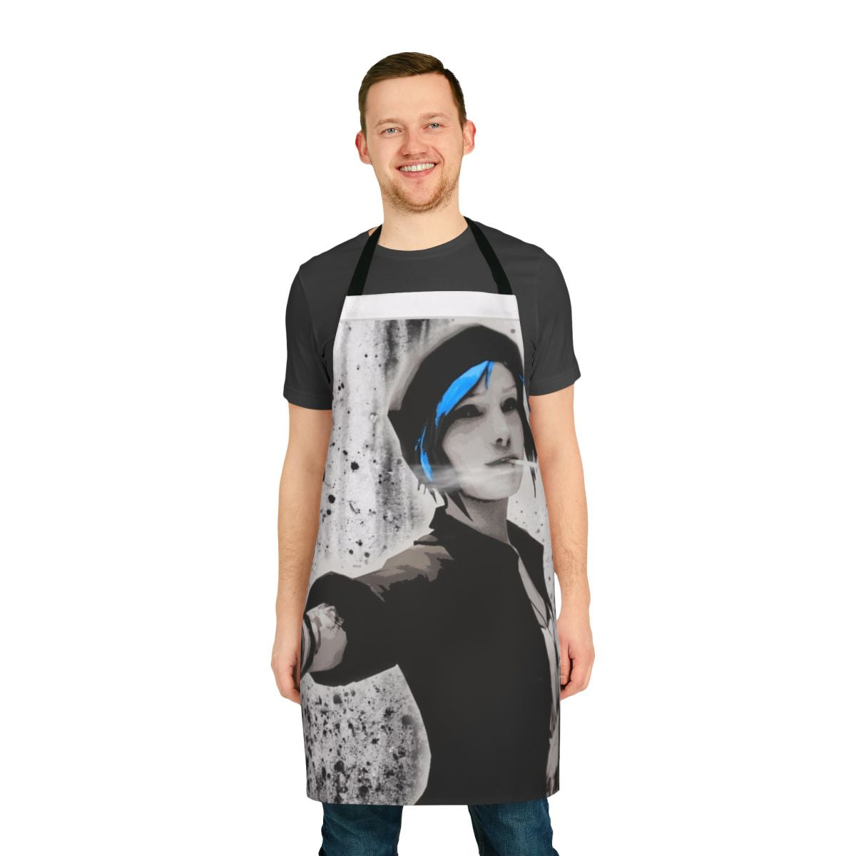 Chloe Price inspired apron featuring characters and imagery from the video game Life Is Strange