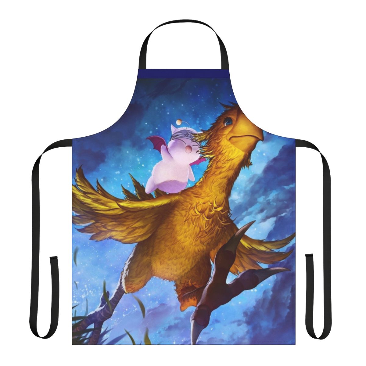 Chocobo-themed fantasy apron with mogry design