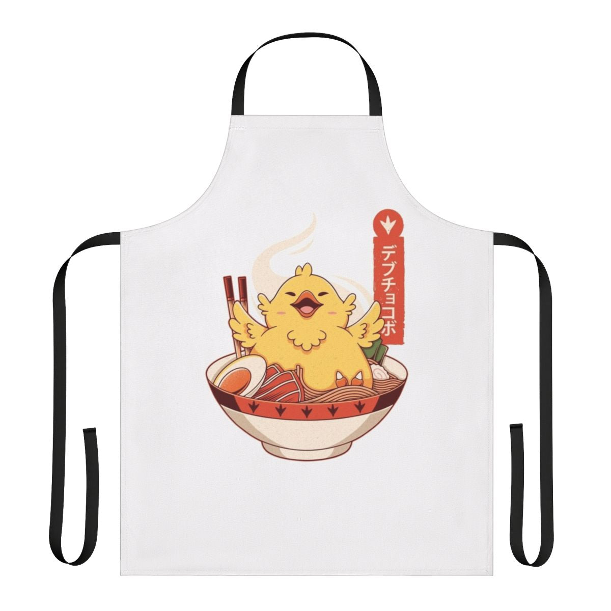Chocobo Ramen Inspired Apron Featuring Characters and Imagery from the Final Fantasy Video Game Series