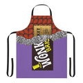 A whimsical chocolate-themed apron with a golden ticket design, inspired by the classic Willy Wonka story.