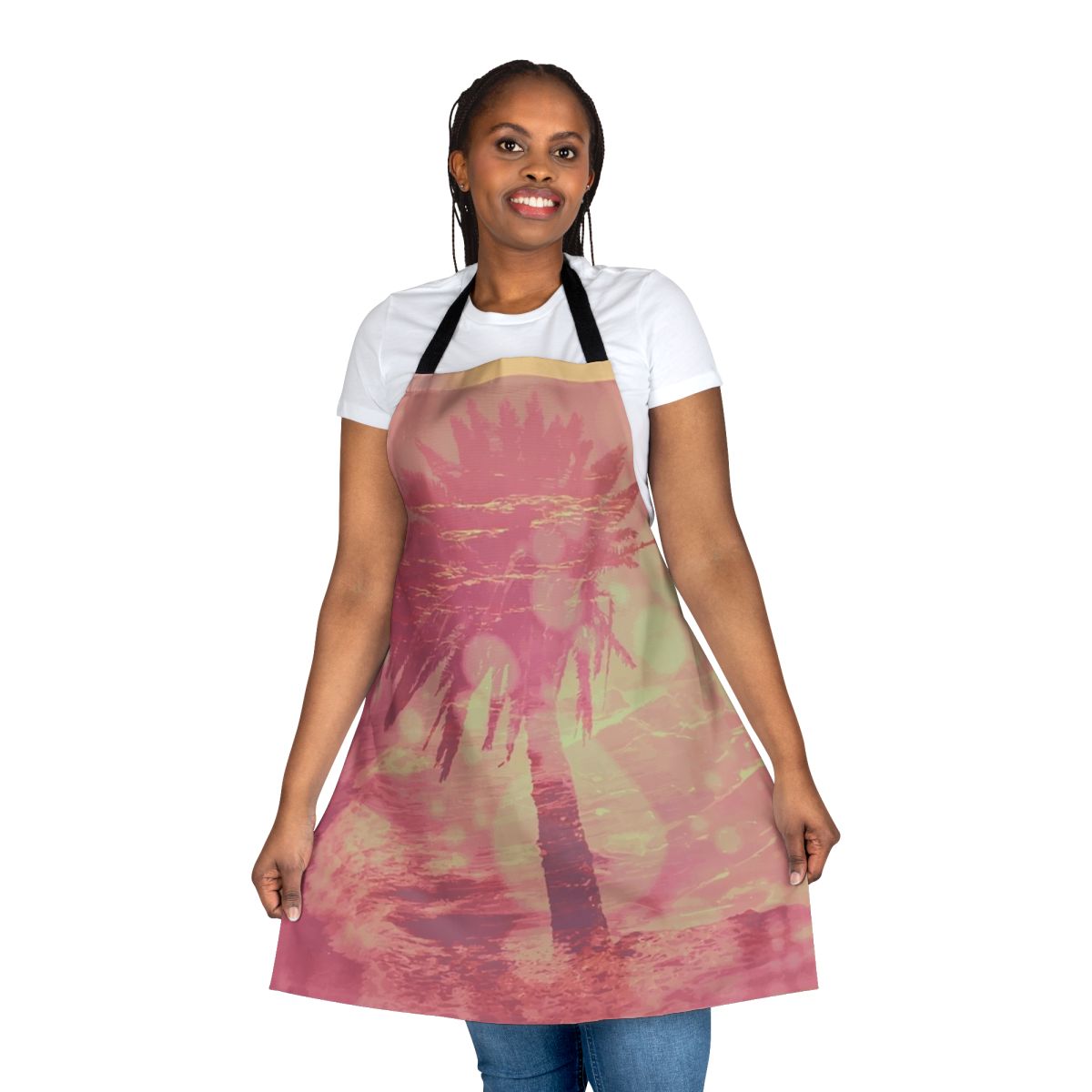 Chon-Inspired Homey Apron with Pink and Purple Tree Design