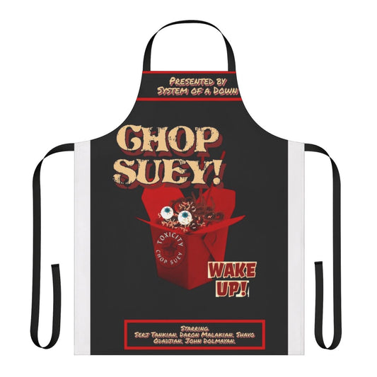 Chop Suey-inspired horror music apron featuring bold, graphic design
