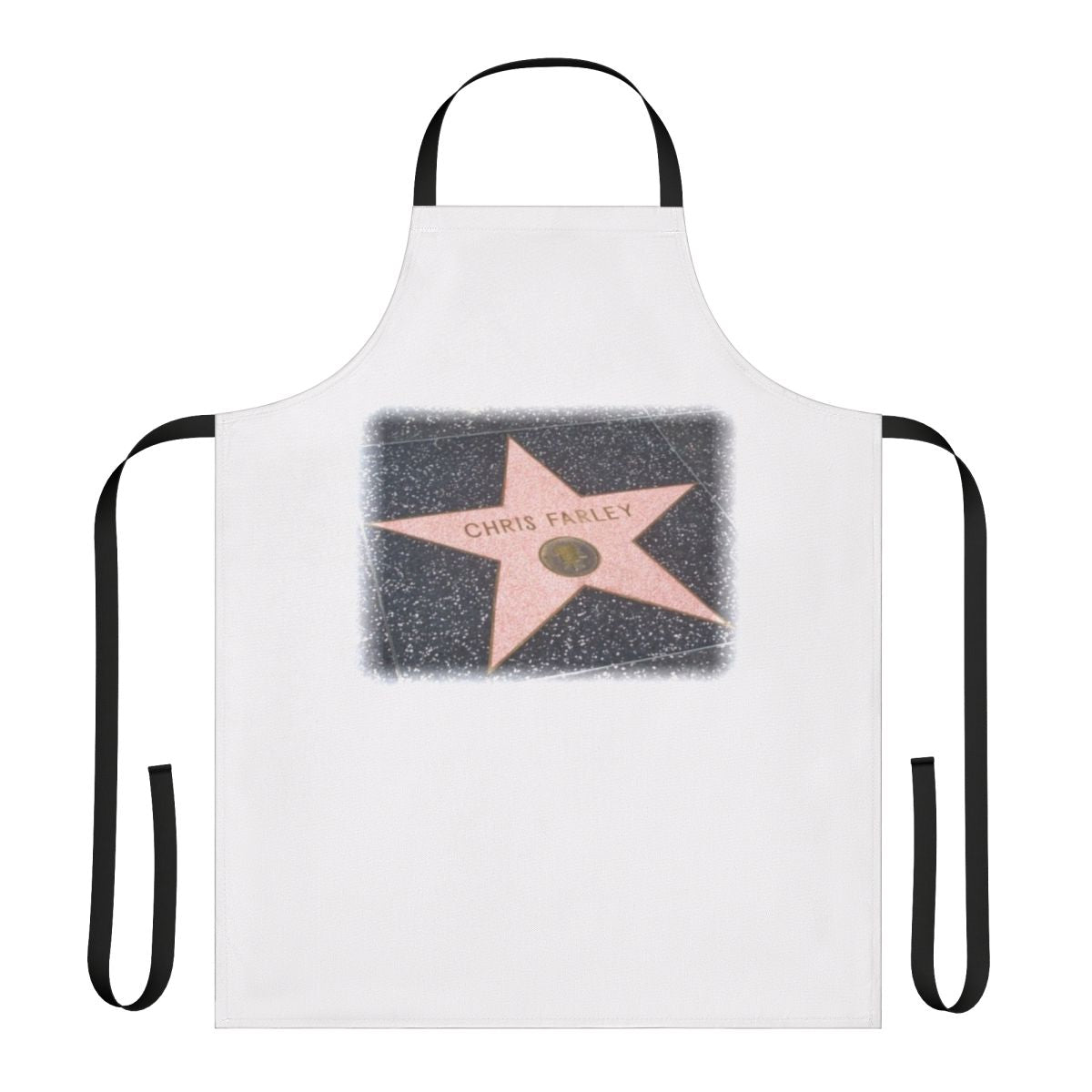 Chris Farley inspired novelty apron with a humorous design