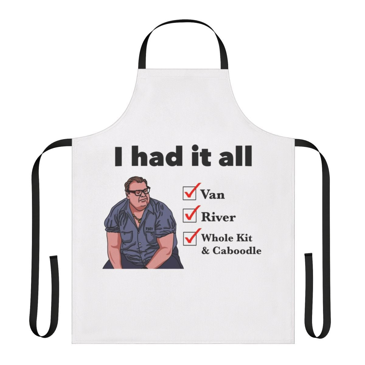 Chris Farley inspired "Scared Straight" apron with Matt Foley character design
