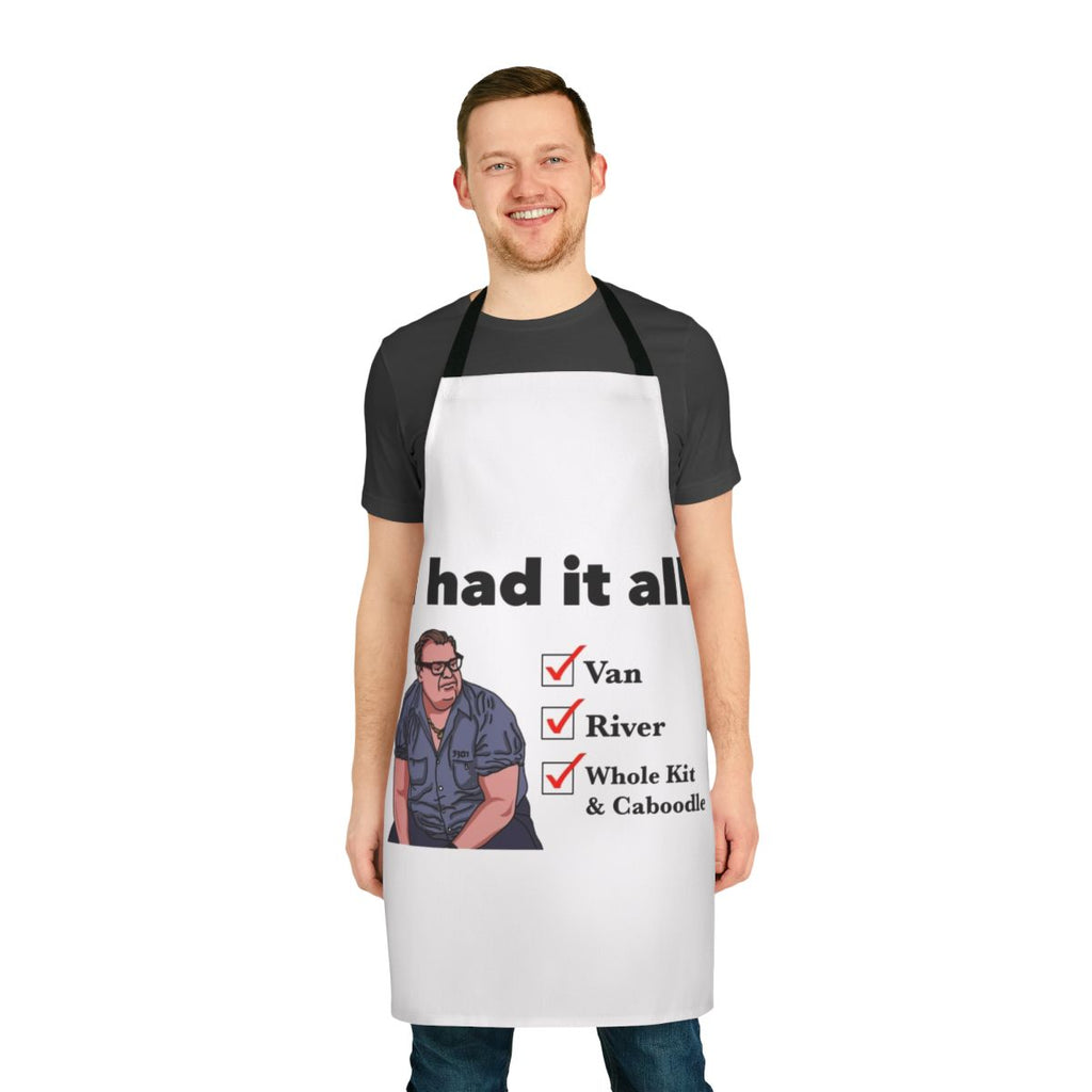 Chris Farley inspired "Scared Straight" apron with Matt Foley character design