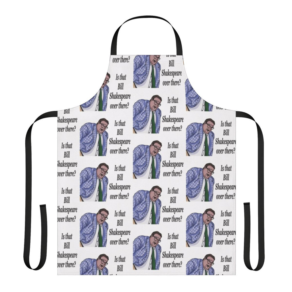 "Apron with 'Van Down By The River' design, inspired by Chris Farley's iconic SNL character Matt Foley"