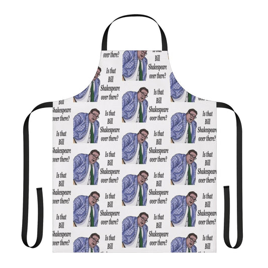 "Apron with 'Van Down By The River' design, inspired by Chris Farley's iconic SNL character Matt Foley"