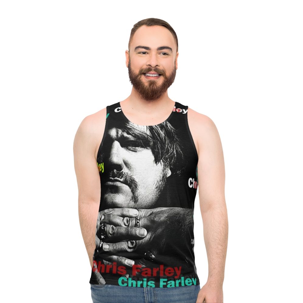 Chris Farley Unisex Tank Top with Matt Foley Motivational Speaker Design