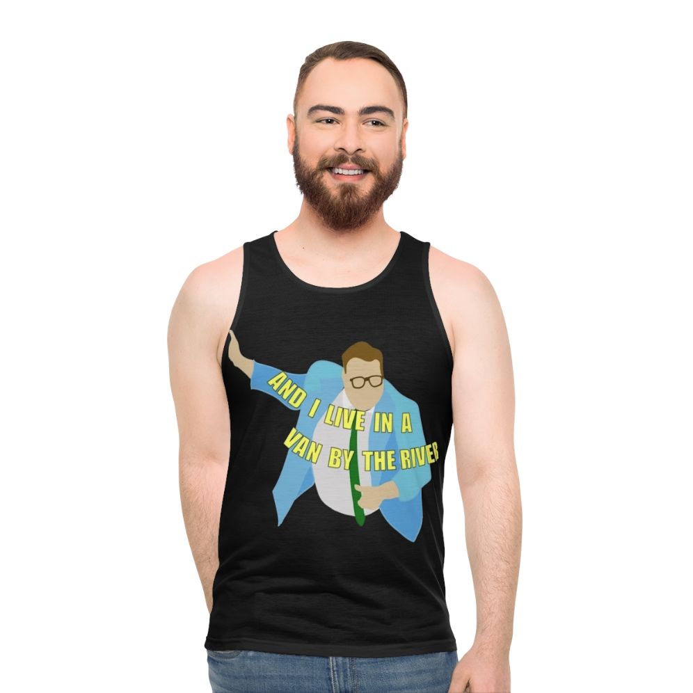 Unisex Chris Farley "I Live In A Van By The River" Tank Top