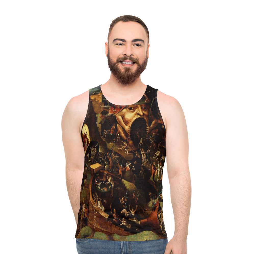 Unisex tank top featuring Hieronymus Bosch's "Christ in Limbo" painting