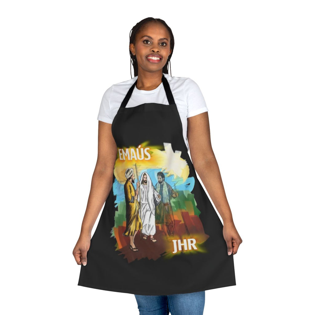 Emmaus Retreats-inspired Christian Easter apron with Jesus Christ risen design
