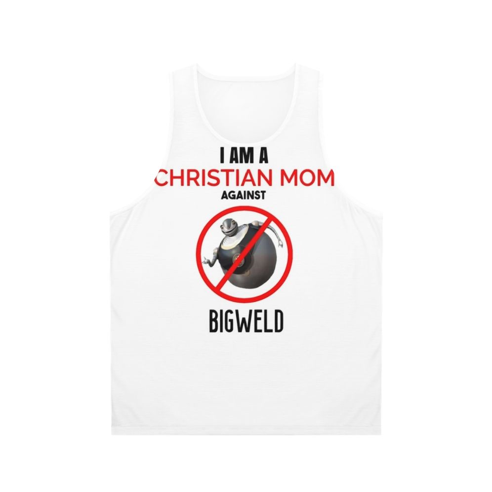 Christian Mom Against Bigweld cursed meme unisex tank top