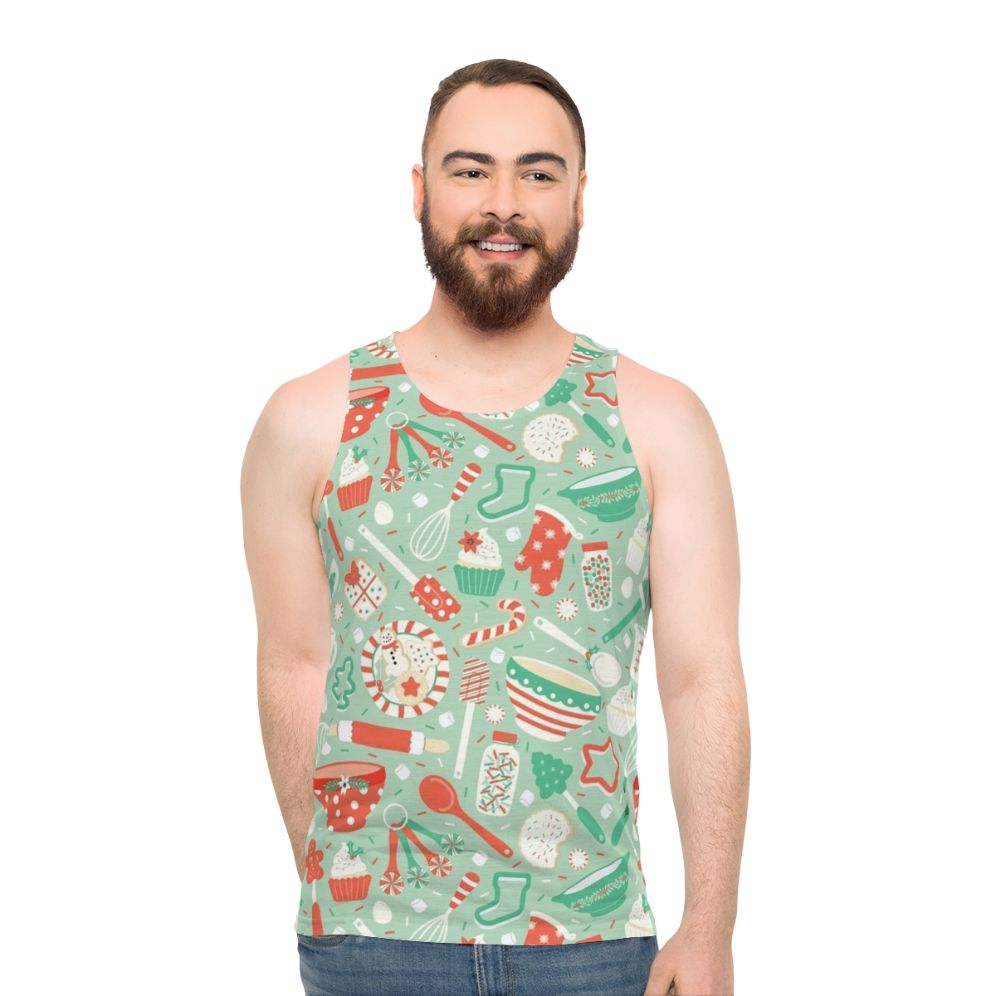 Christmas baking unisex tank top