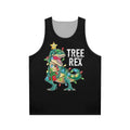 Christmas dinosaur tree rex unisex tank top