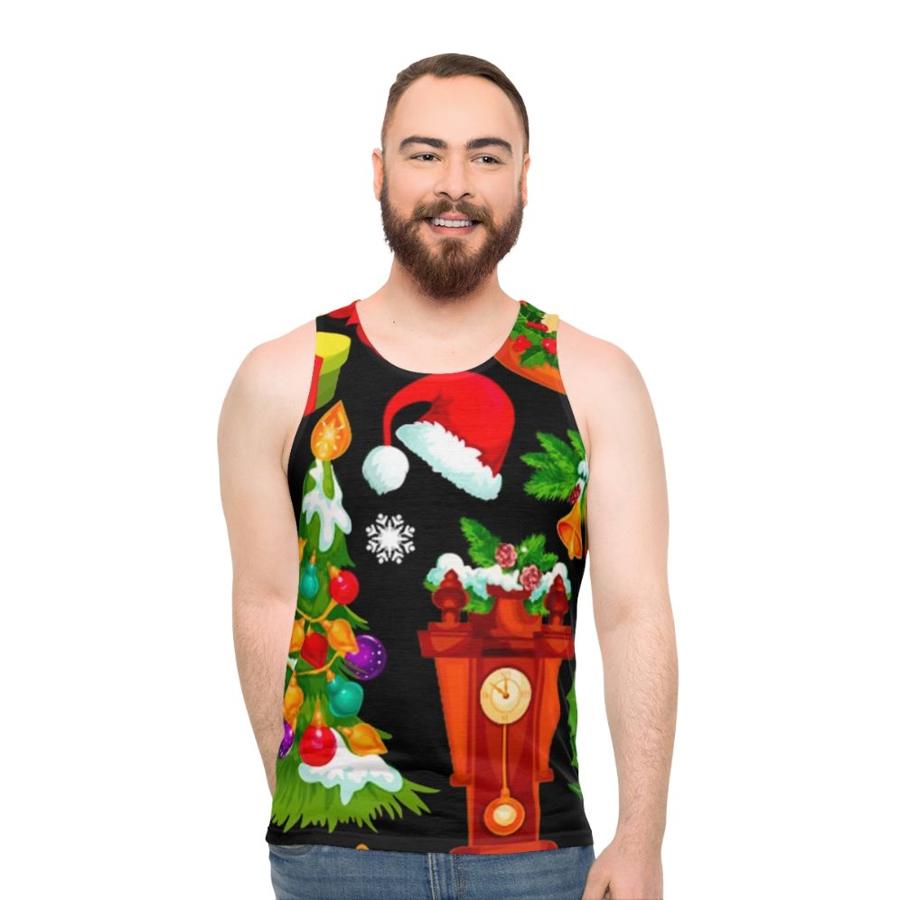 Christmas pattern unisex tank top