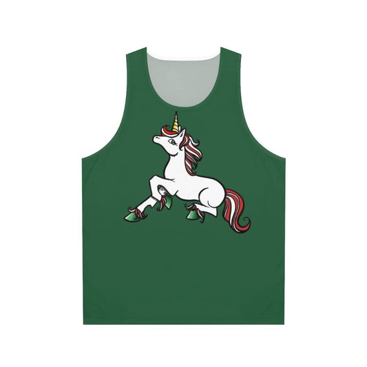 Christmas unicorn unisex tank top