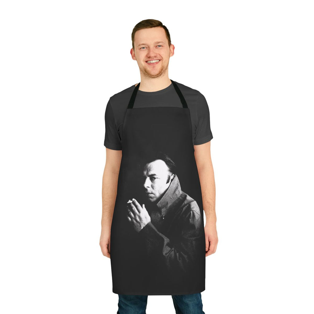 Christopher Hitchens inspired kitchen apron featuring a unique design