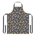 Chub gecko pattern printed on a dark grey apron for reptile enthusiasts