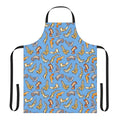 Chub geckos and leopard gecko inspired apron with a vibrant, patterned design