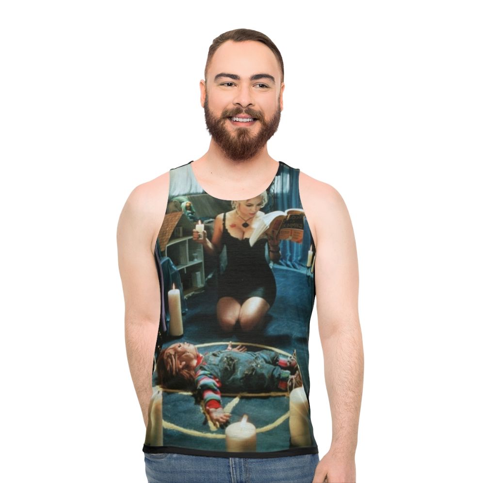 Chucky and Tiffany horror movie unisex tank top