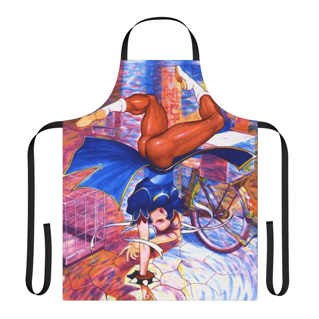 Chun Li themed apron for street fighter and retro gaming enthusiasts