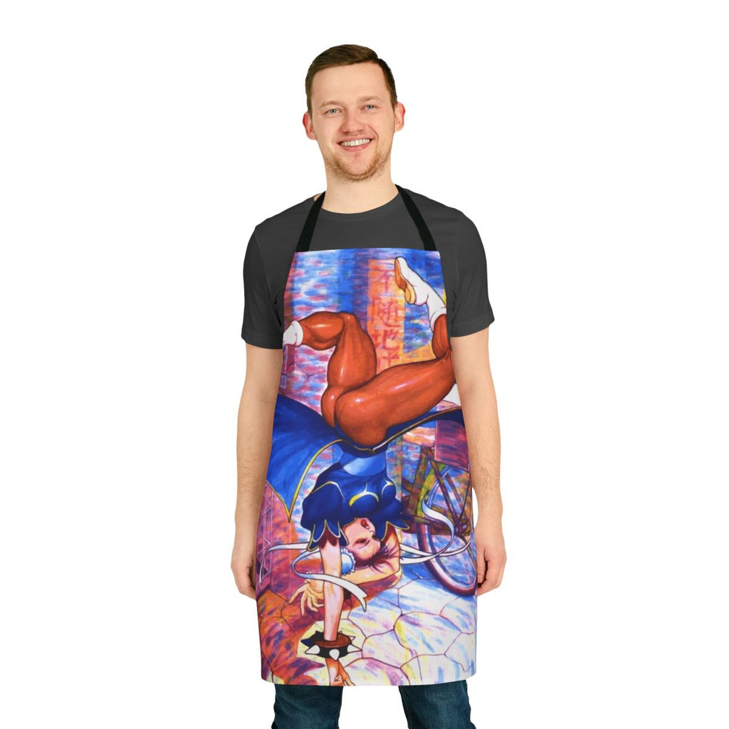 Chun Li themed apron for street fighter and retro gaming enthusiasts