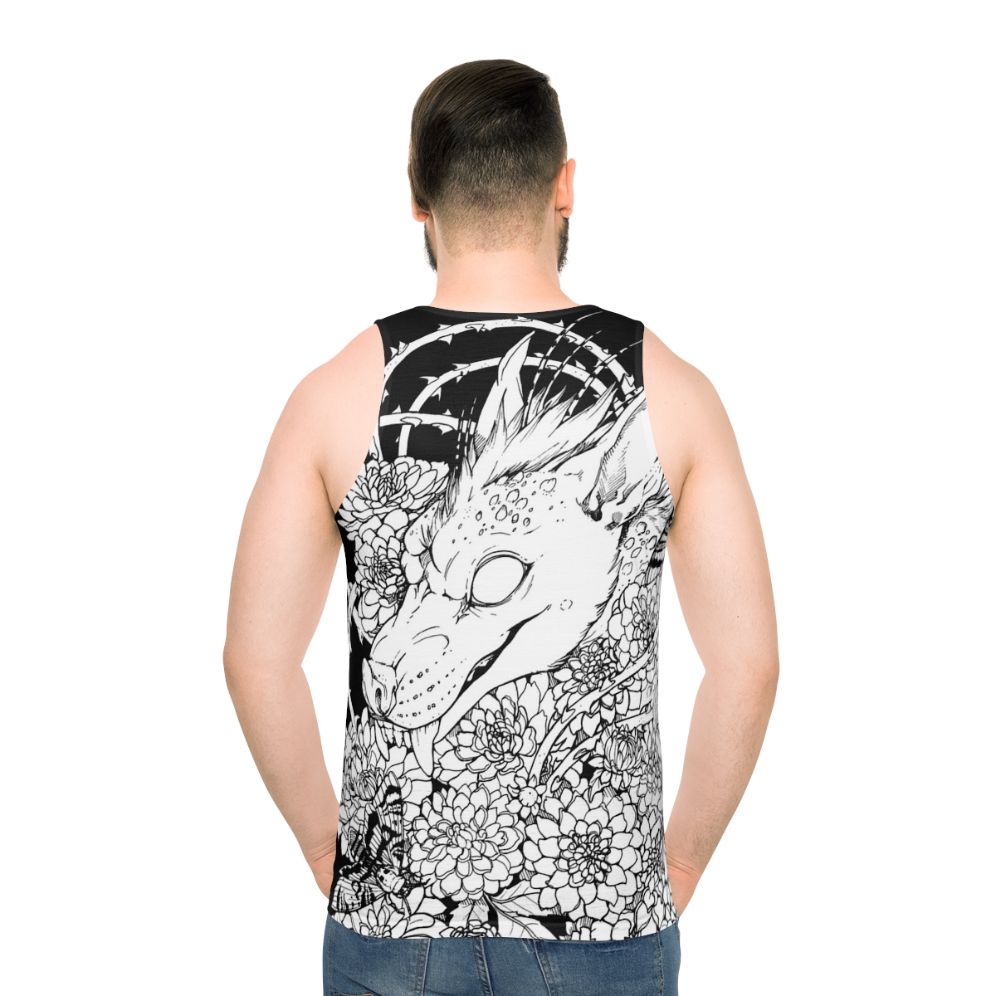 Chupacabra Unisex Tank Top with Floral Design