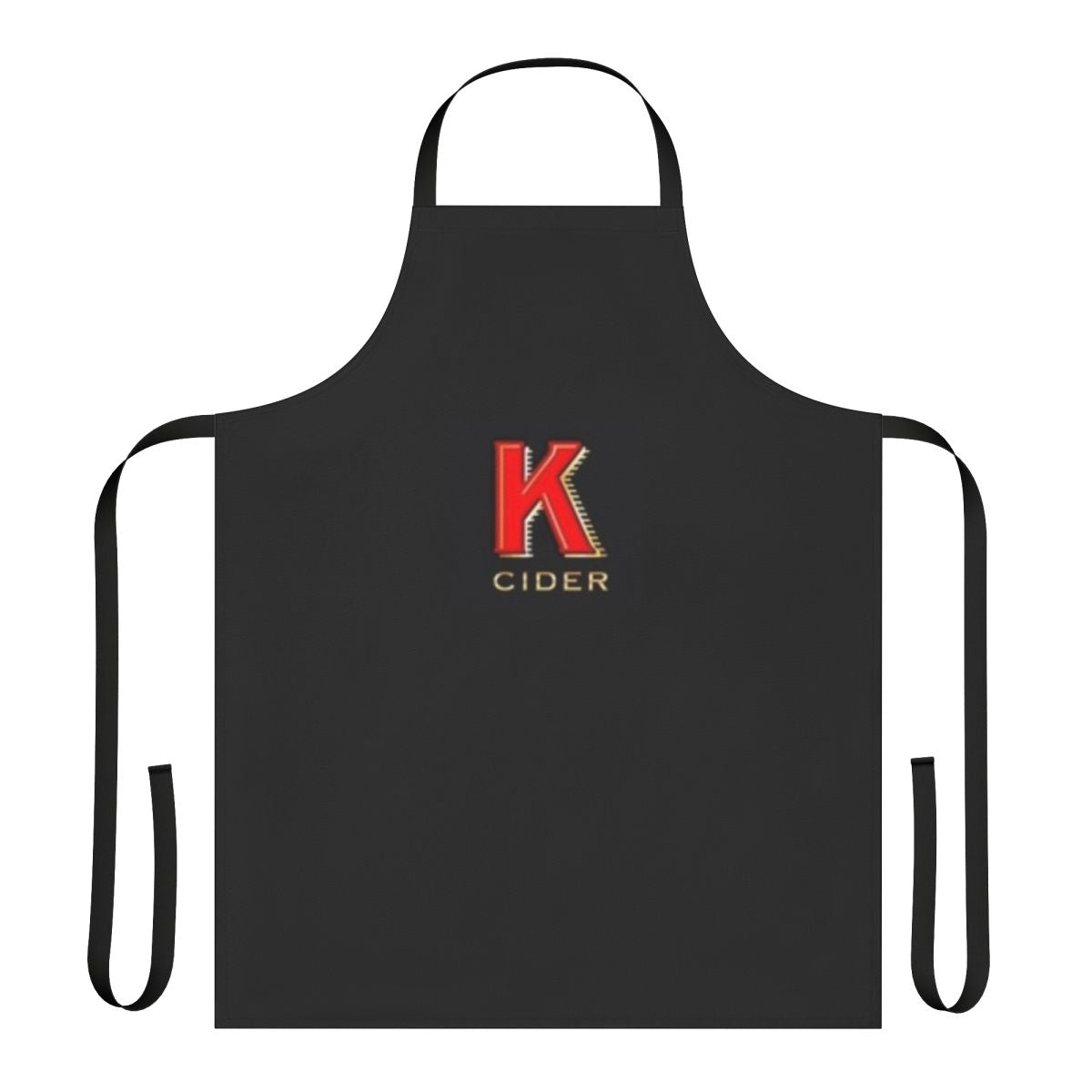 Apron with humorous "K Cider" design for cider drinkers