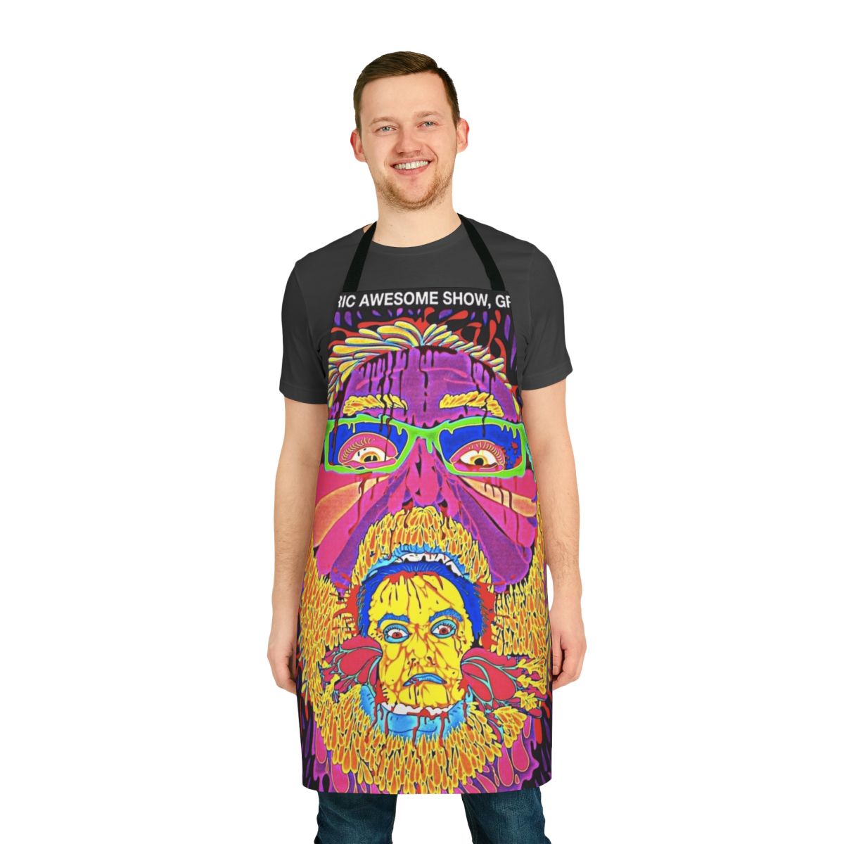 Cinco-inspired apron with Tim and Eric branding
