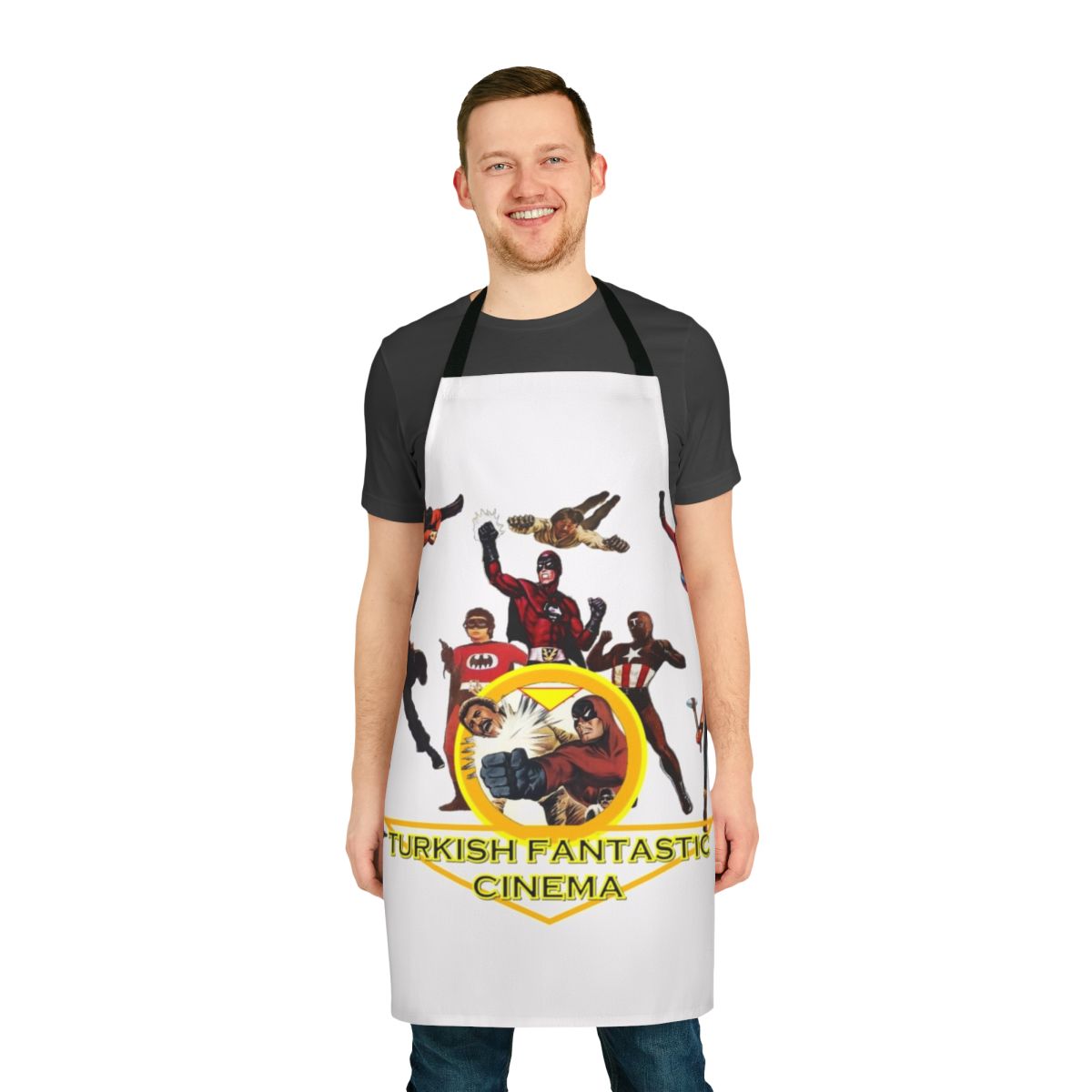 Apron featuring Turkish fantastic cinema design