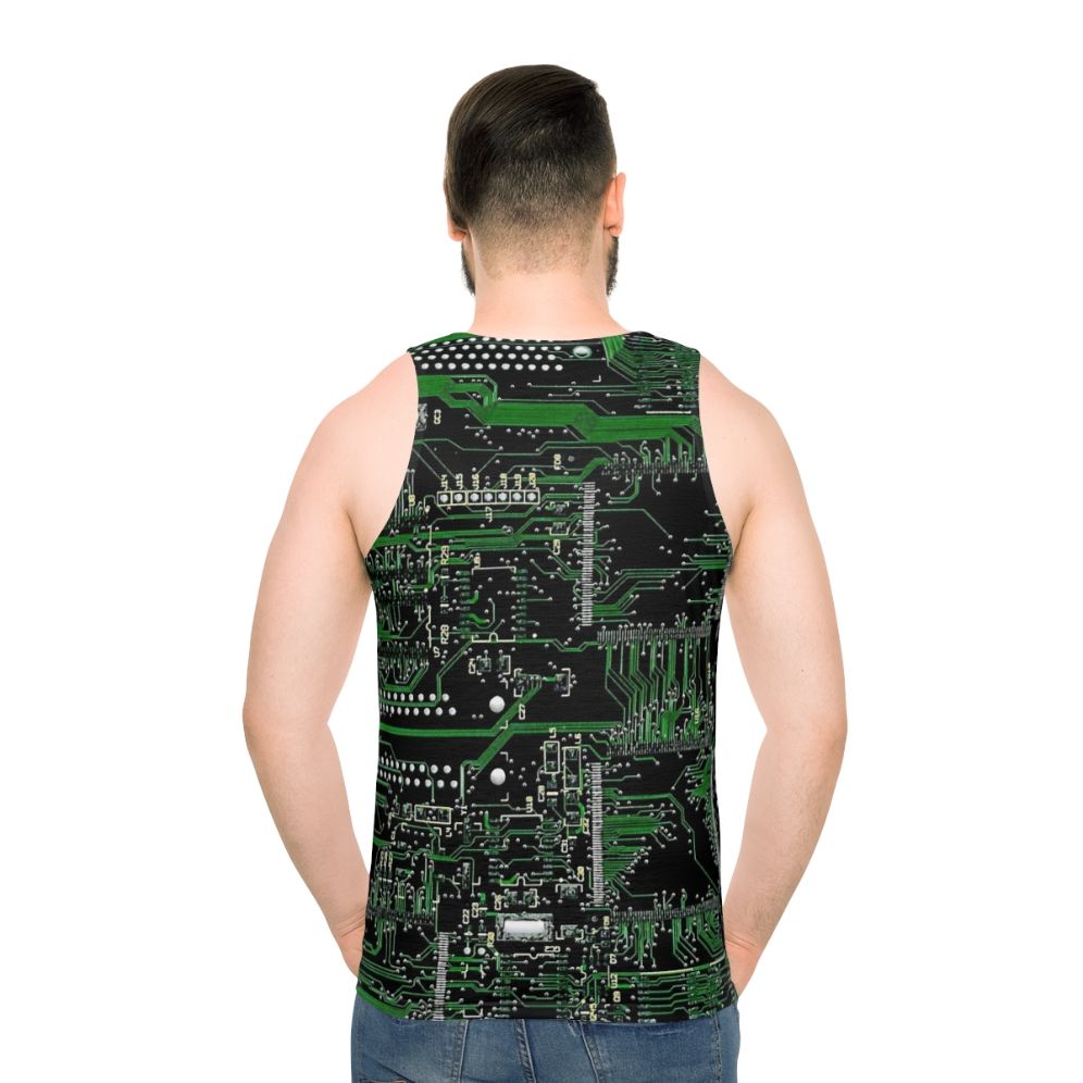Circuit board green unisex tank top
