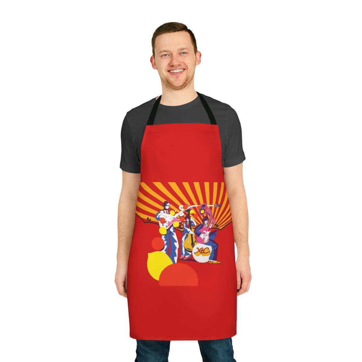 Orange and lemon patterned apron for cooking and kitchen use