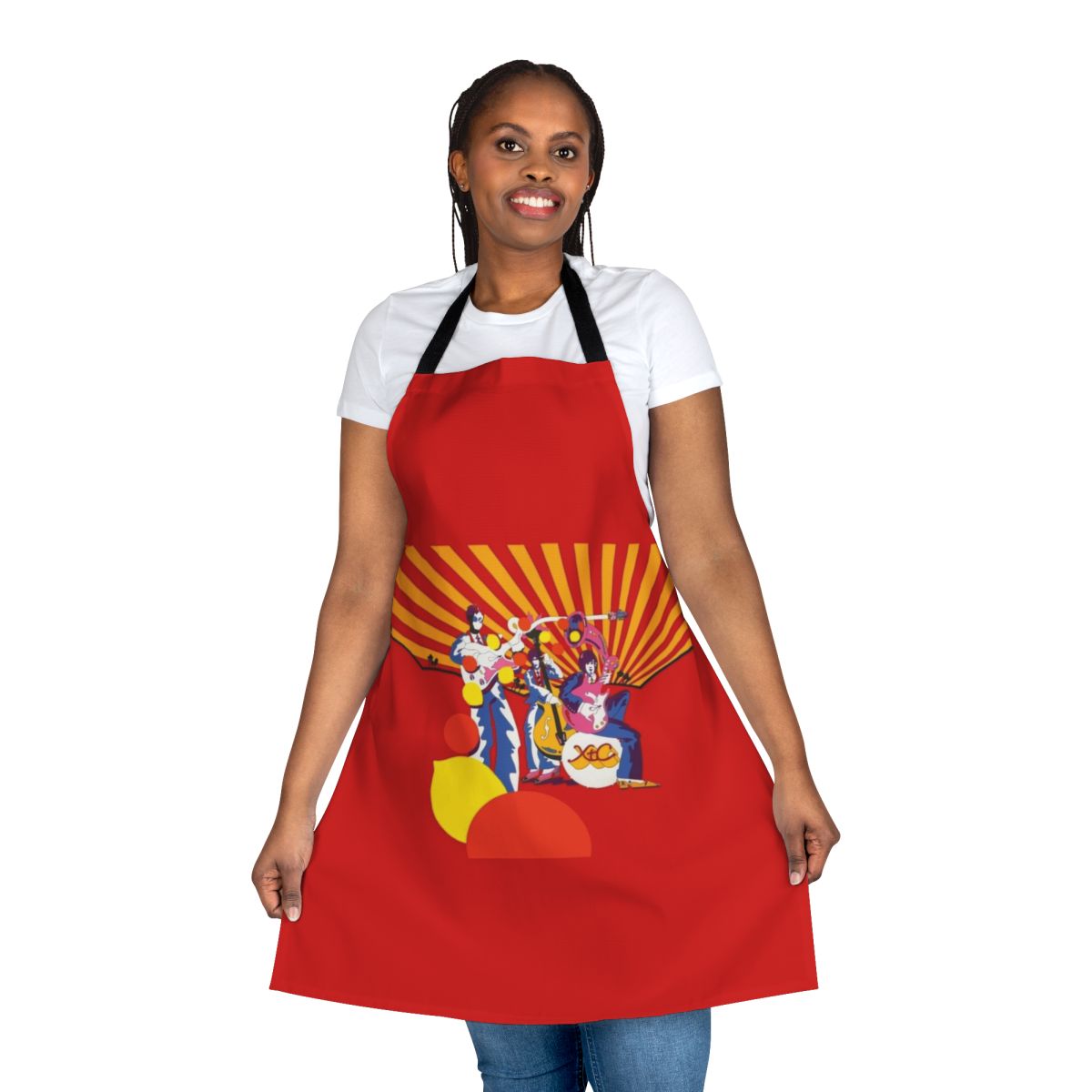 Orange and lemon patterned apron for cooking and kitchen use