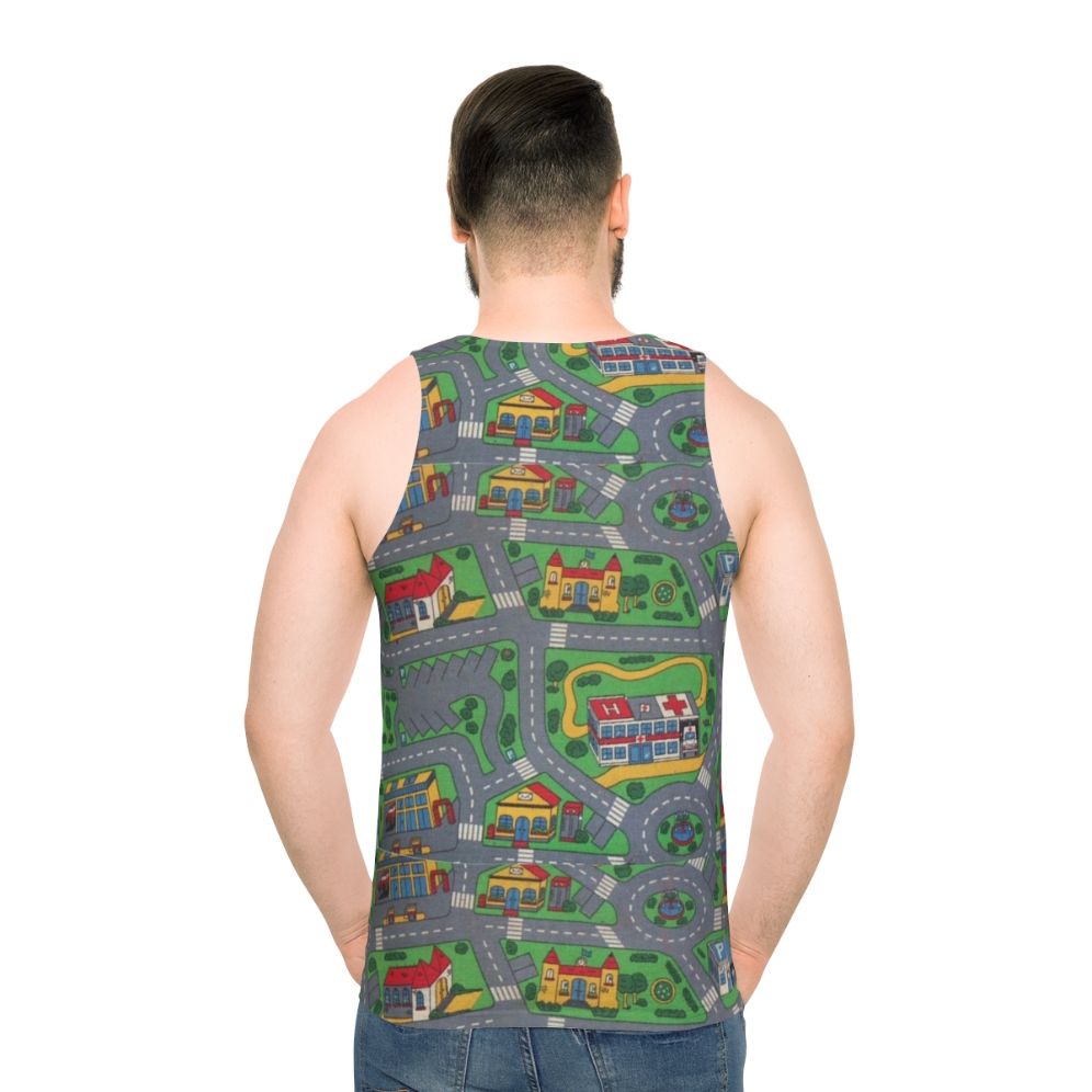 Cityscape play rug unisex tank top